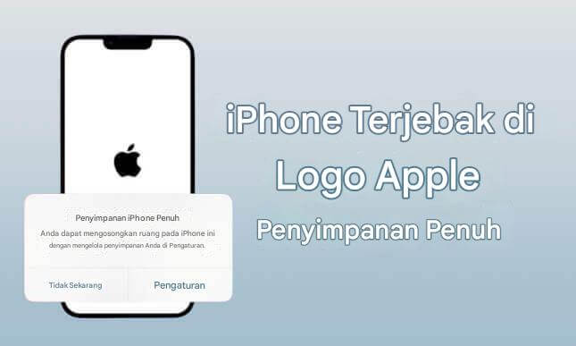 iphone stuck on apple logo akibat ruang pemyimpanan penuh