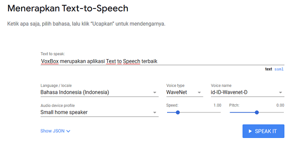 alat text to speech Indonesia Google Cloud Text-To-Speech