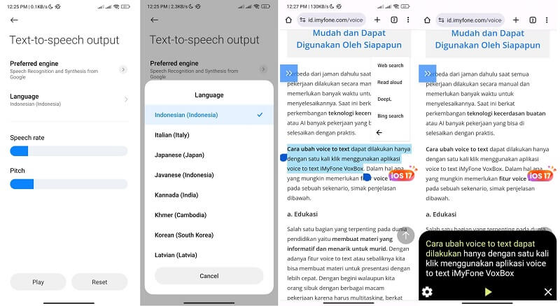 antarmuka Google Text-to-Speech