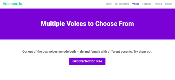 Voicepods interface