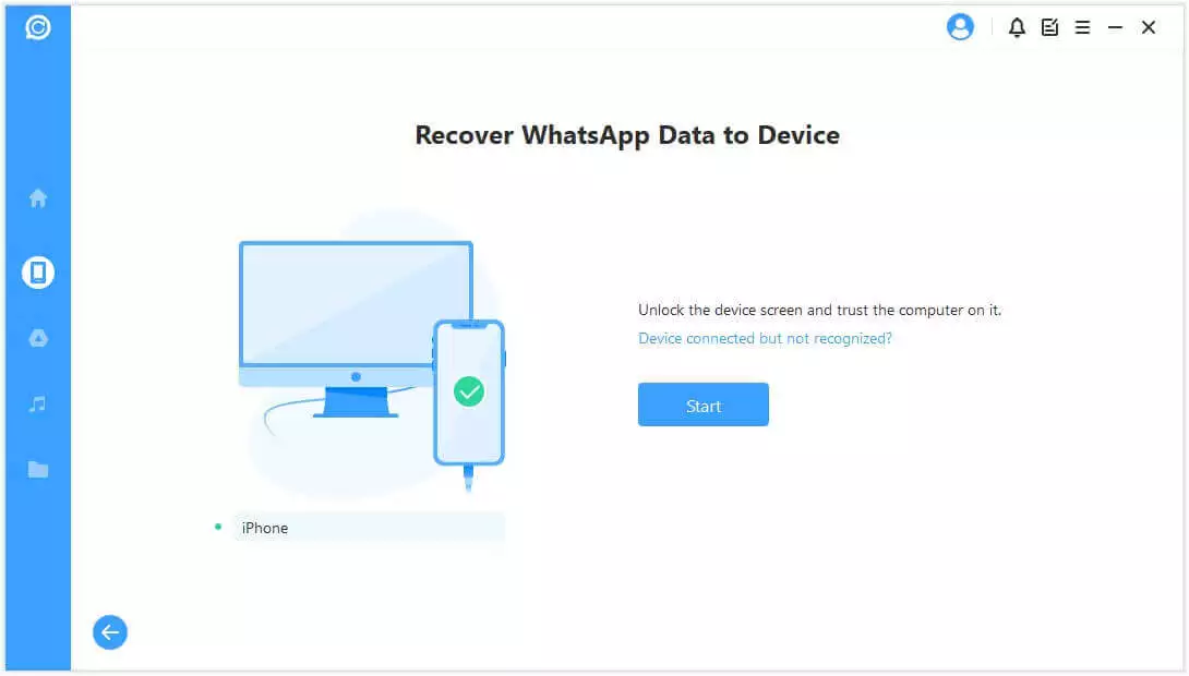 memulihkan data WhatsApp ke perangkat iOS/Android