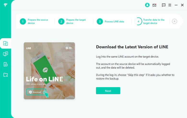 Perbarui LINE ke versi terbaru di perangkat tujuan