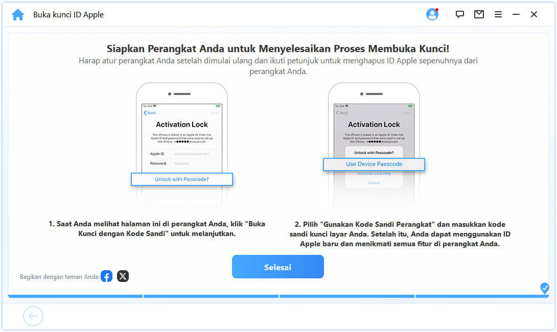 berhasil membuka kunci perangkat Anda