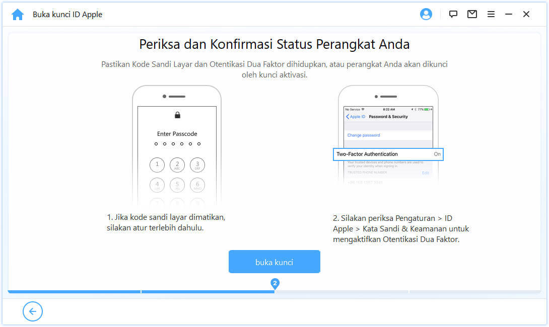 konfirmasi status perangkat