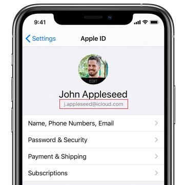 Faigh apple id tríd icloud ar iphone