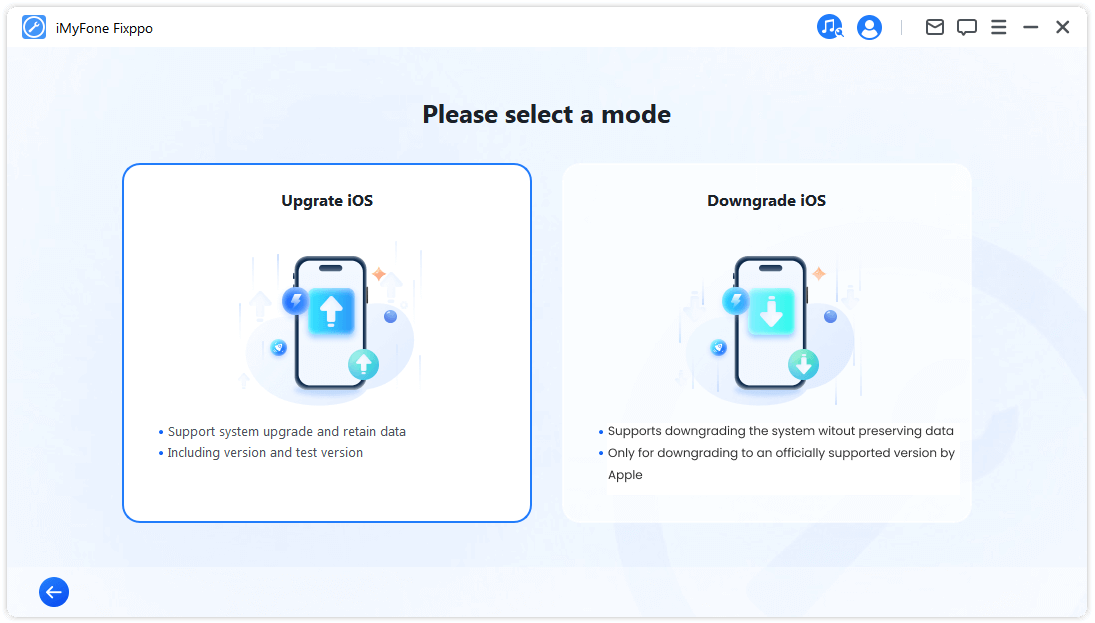 fixppo uasghrádú nó íosghrádú ios