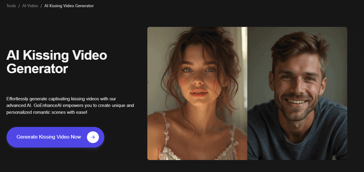 goenhance AI kiss video generator