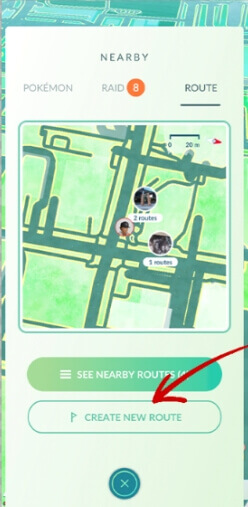 צור מסלול ב-pokemon go