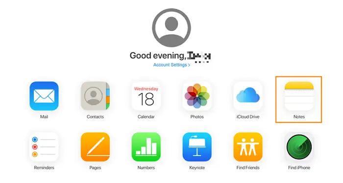 שחזור מ-icloud web