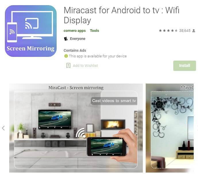 Miracast for Android to the TV: Wifi Display