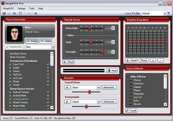 Morphvox-pro giao diện