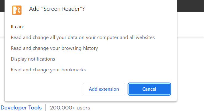 add screen reader to chrome extension