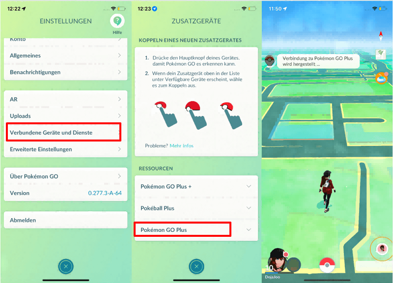 Pokémon GO Plus mit Handy verbinden