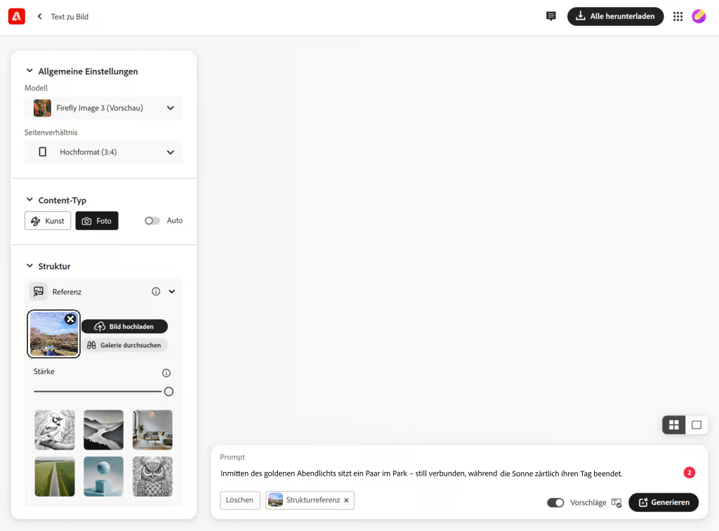 Adobe Firefly eigenes Bild mit KI erstellen