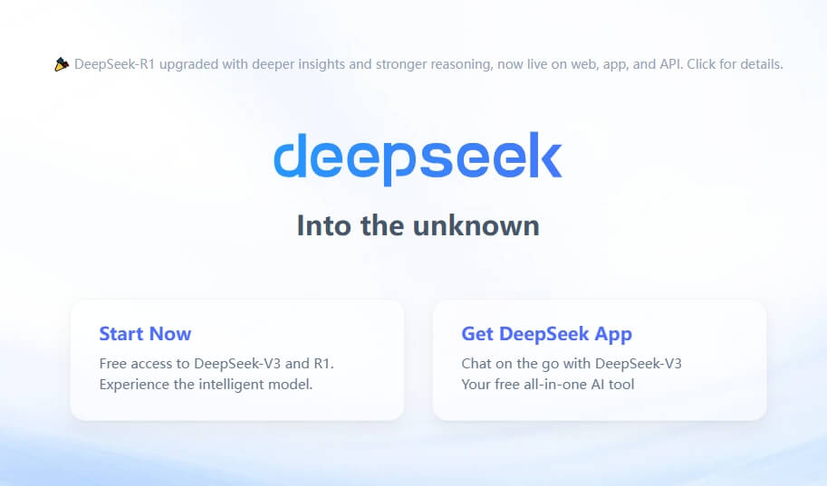 DeepSeek Hauptoberfläche