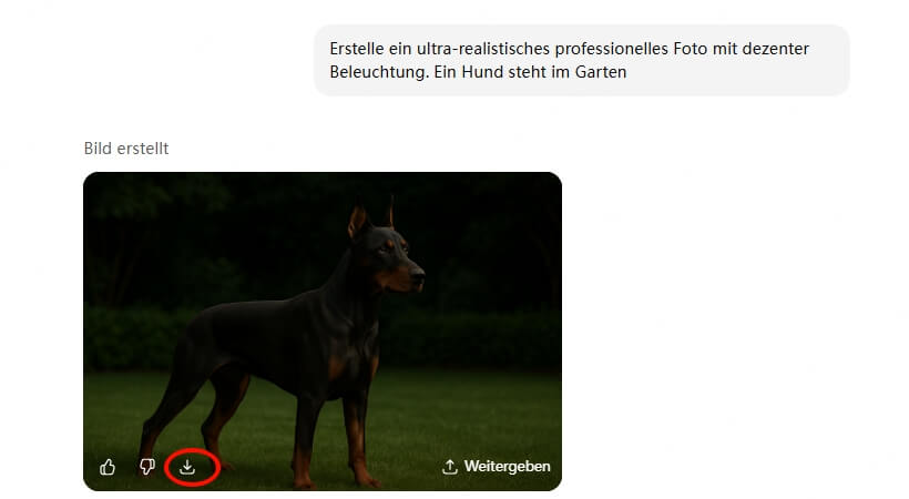 Bild im ChatGPT herunterladen