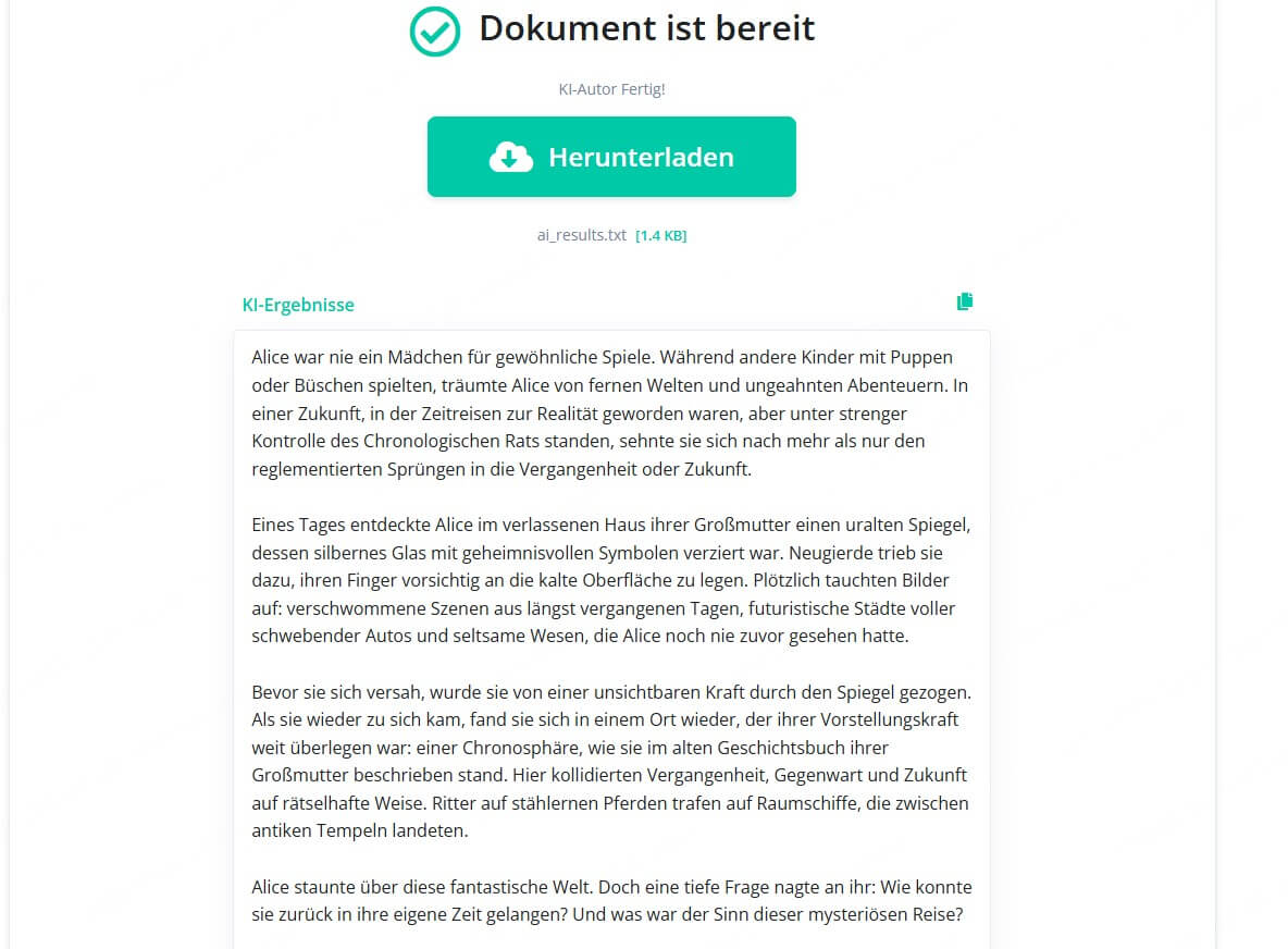 i2Text KI Story Generator kostenlos