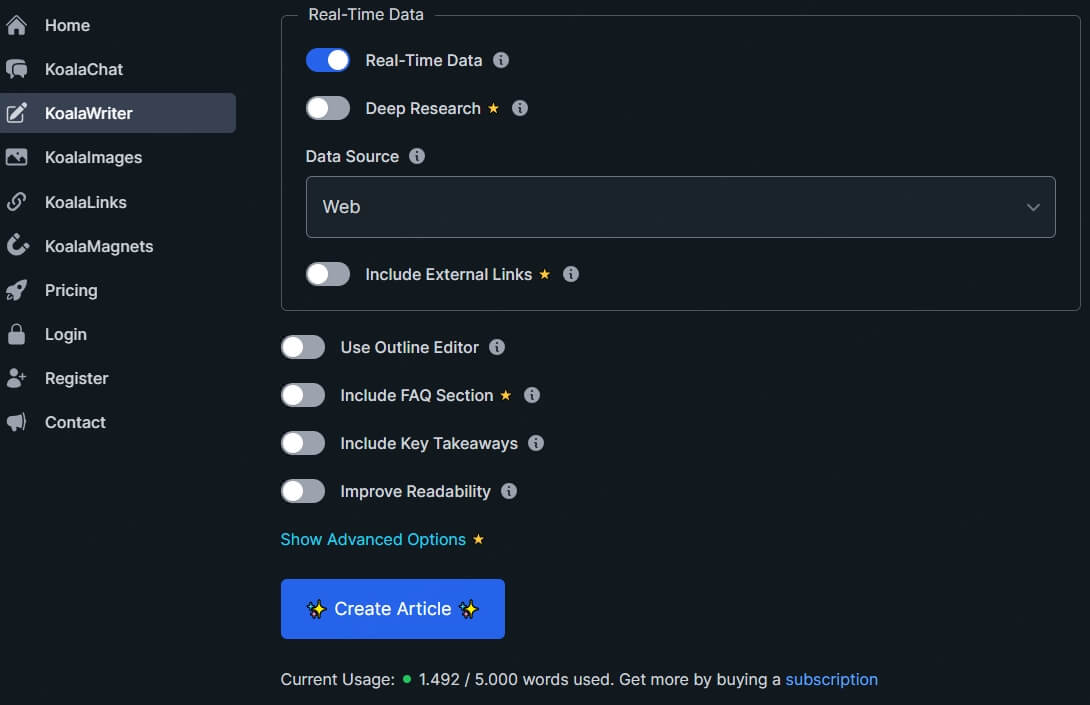 KoalaWriter Textgenerator