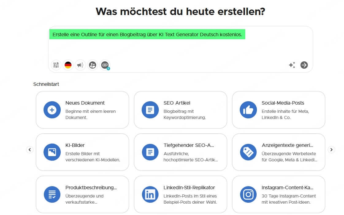 Neuroflash KI Textgenerator kostenlos