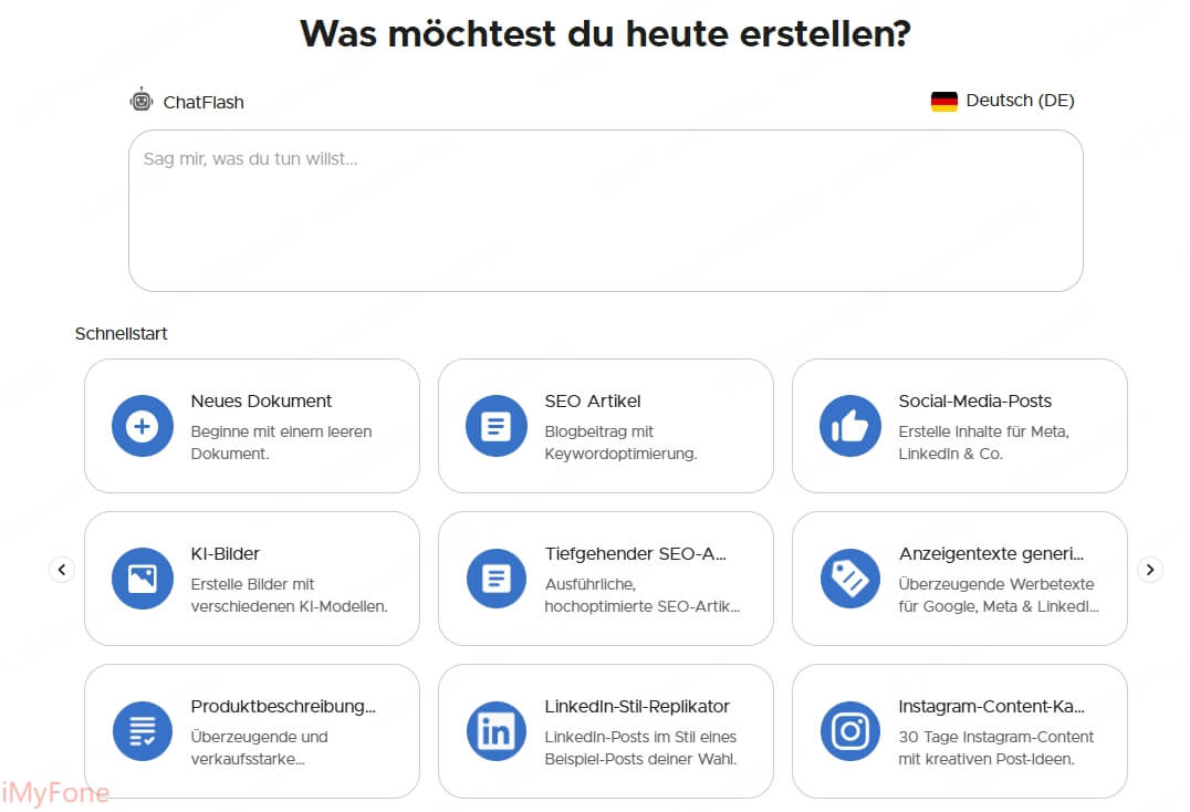 Neuroflash Hauptoberfläche
