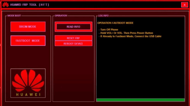 FRP Bypass-Tool Huawei Fastboot-Modus