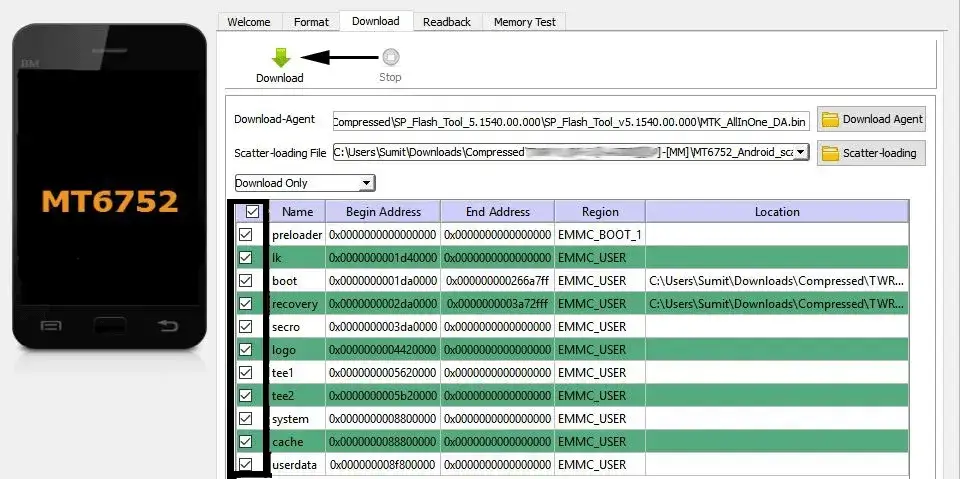 Führen Sie SP Flashtool.exe als Administrator aus