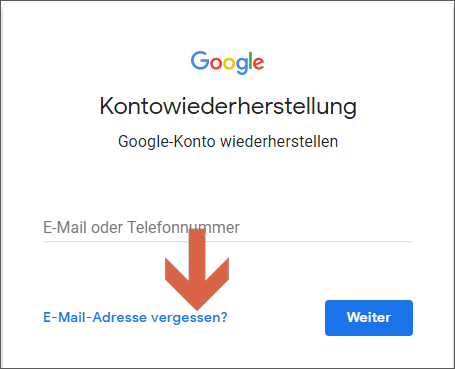 FRP umgehen mit E-Mail-Adresse vergessen