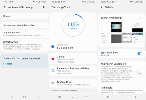 Daten aus der Android Cloud-Sicherung wiederherstellen
