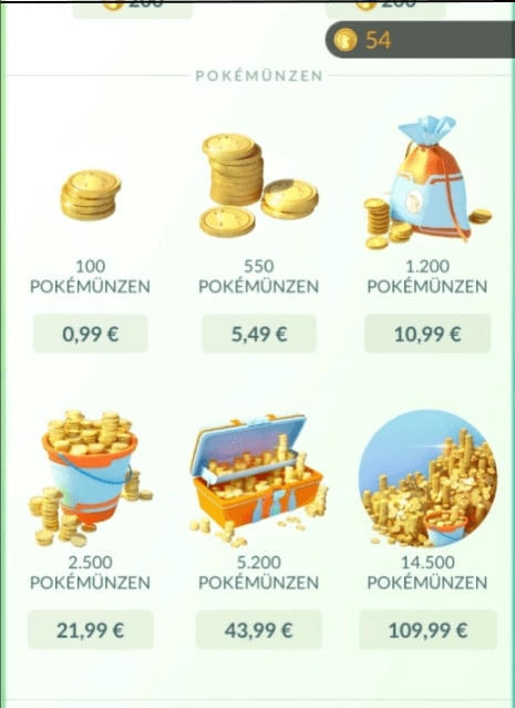 Preis der Pokemon Münzen