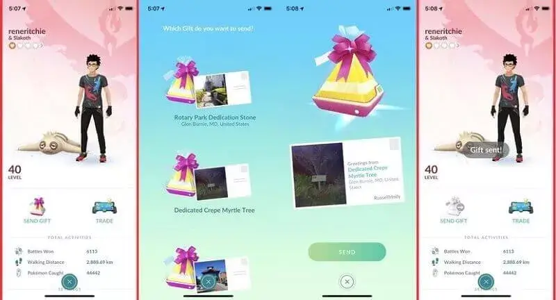 Pokemon Go-Eier durch Geschenke an Freunde erhalten