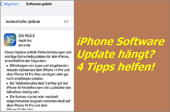 Neues iPhone Software Update jetzt installieren hängt