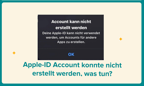 Apple-ID Account konnte nicht erstellt werden