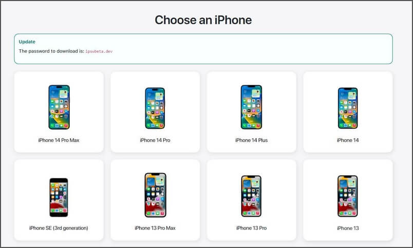 Wählen Sie das entsprechende iPhone-Modell
