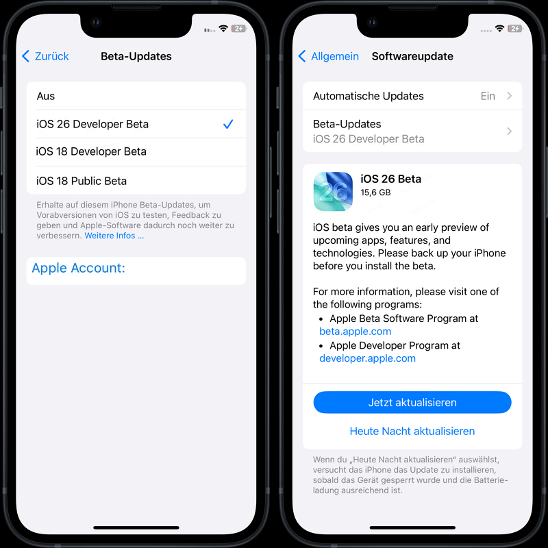 iPhone auf iOS 26 aktualisieren