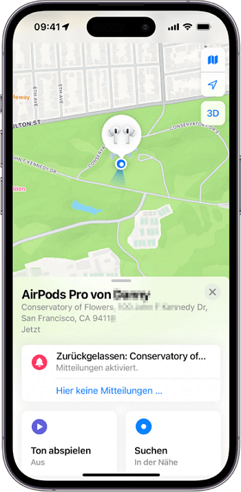 AirPods auf dem iPhone orten