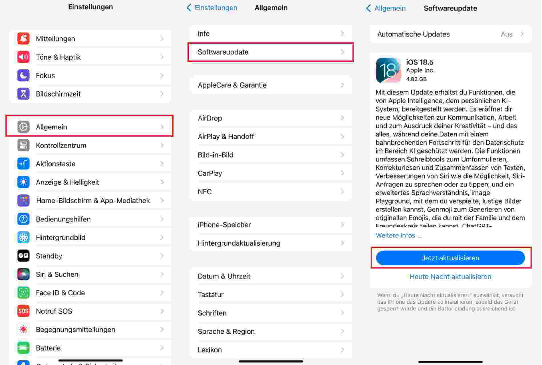 iOS-System aktualisieren