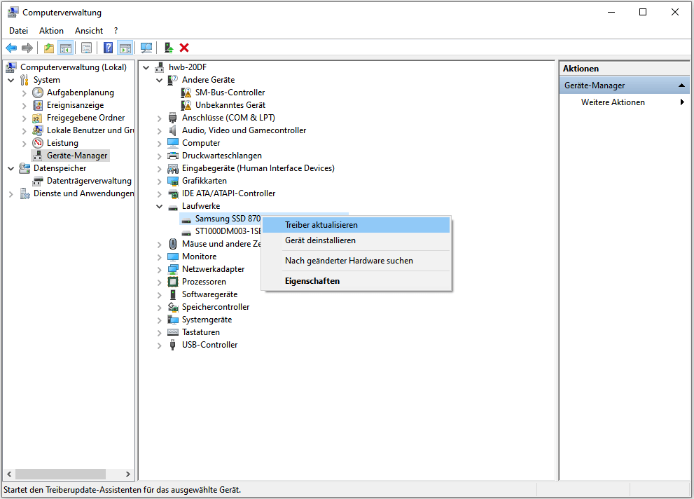 Aktualisieren Sie den USB-Anschlusstreiber