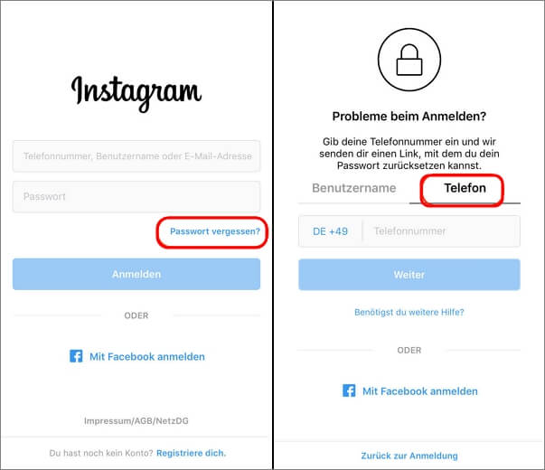 Anmeldung bei IG über eine Verifizierungsmeldung