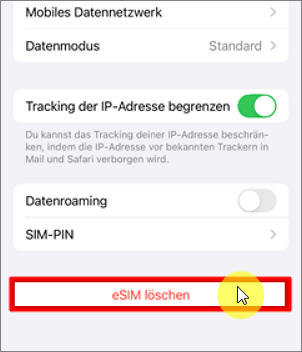 eSIM löschen iPhone