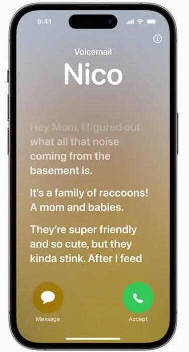 iOS 17 neue Funktionen Live Voicemail