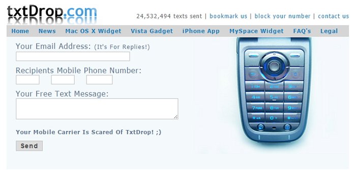 Txtdrop anonym kostenlos SMS versenden