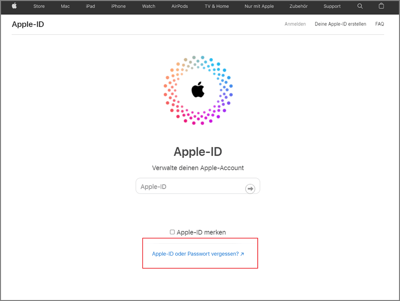 Apple ID geht nicht Apple-ID oder Passwort vergessen