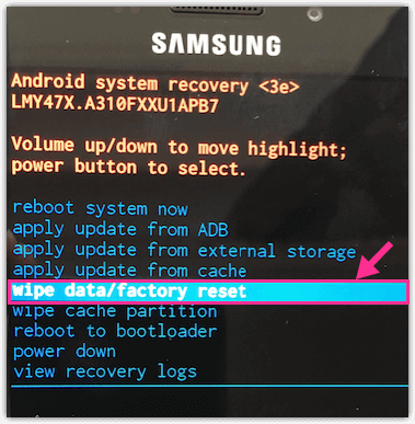 Daten löschen/Werkseinstellungen zurücksetzen