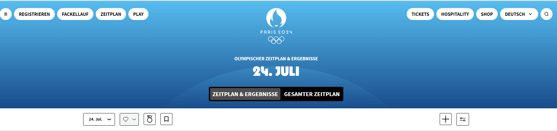 offiziellen Zeitplan der Olympischen Spiele 2024