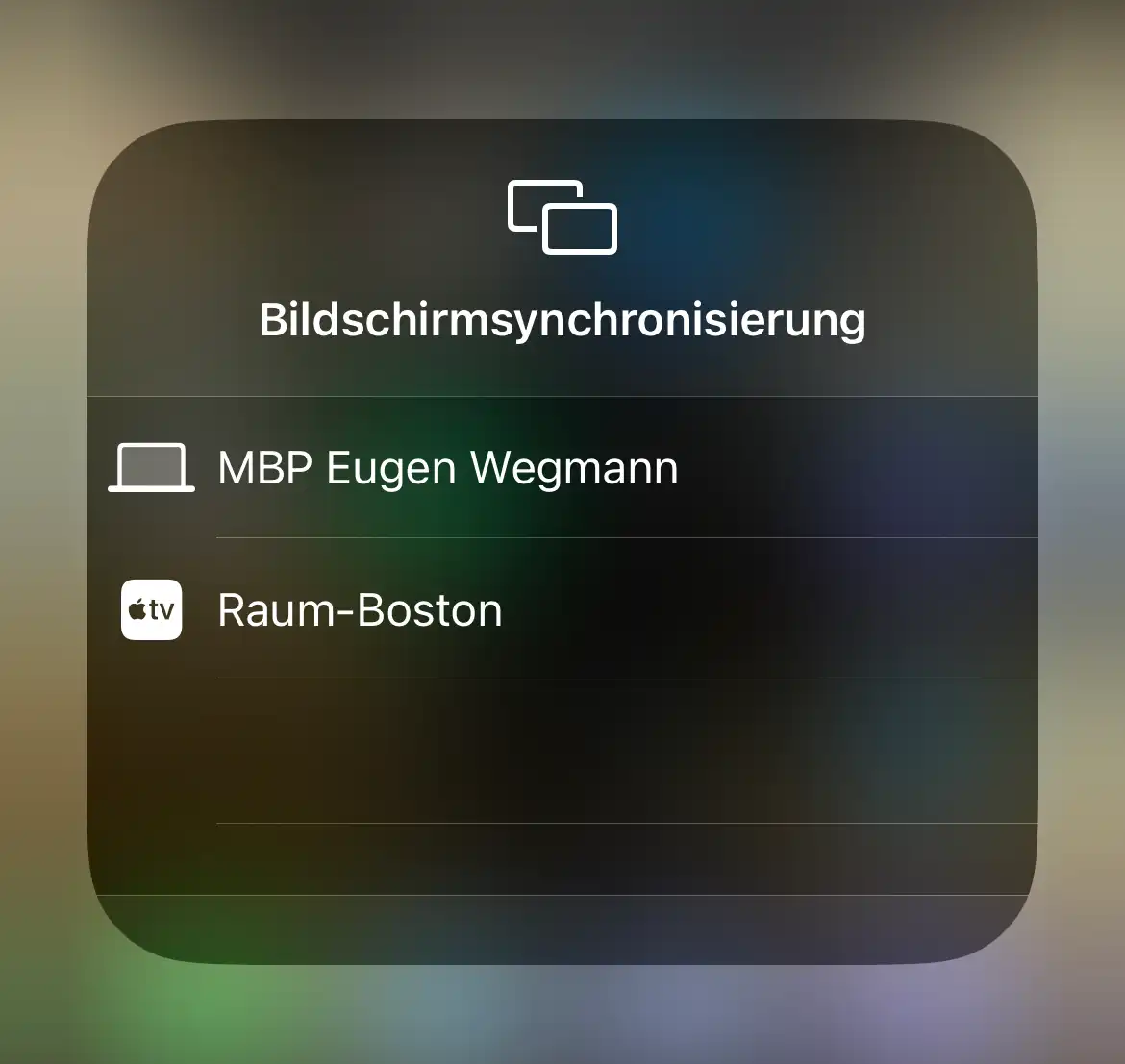 Wählen Sie Ihren Mac aus der Geräteliste aus