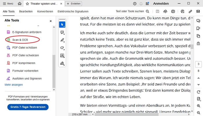 Scan & OCR auf Adobe Acrobat Pro