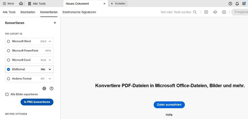 PDF umwandeln in PNG