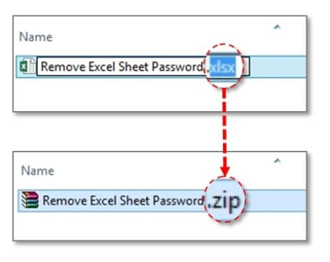 Dateierweiterung .xlsx zu .zip geändert