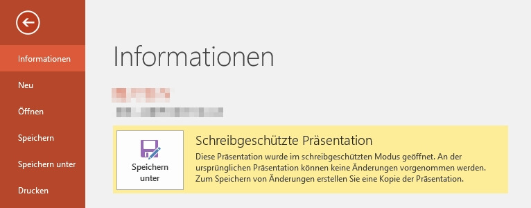 powerpoint schreibgeschützte Präsentation