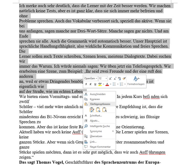 pdf-text kopieren in word